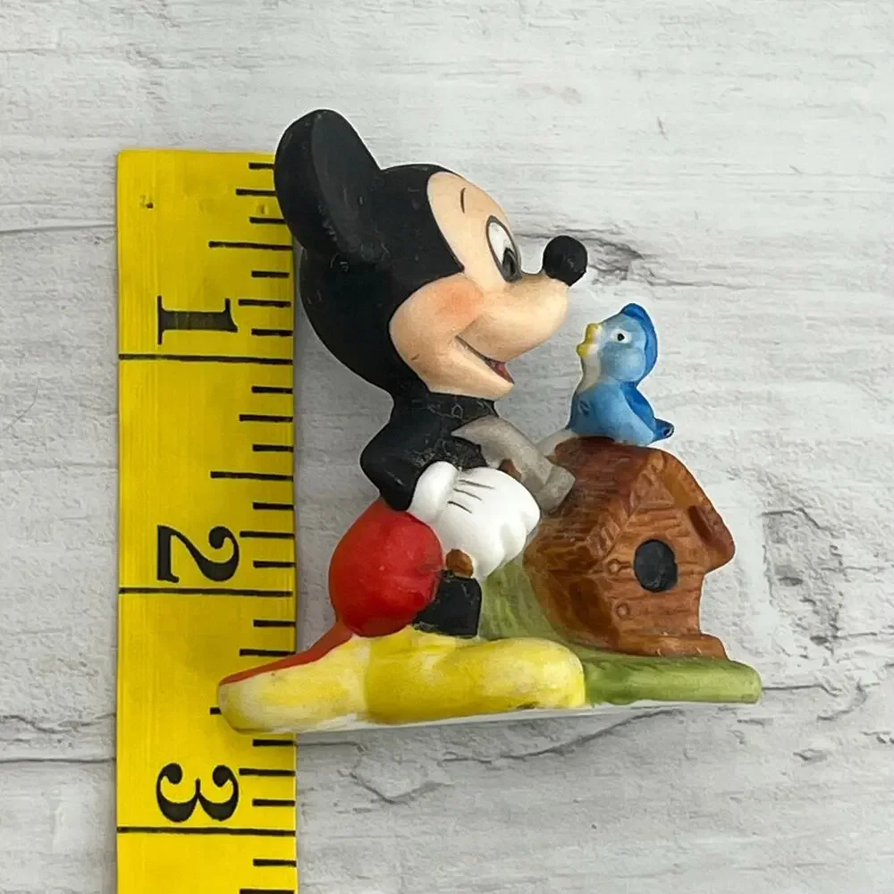 Vintage Walt Disney Productions Mickey Mouse Figurine Blue Bird House Statue